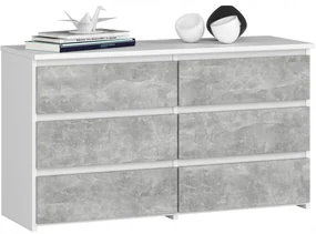 Komoda CL100 6SZ biela / betón