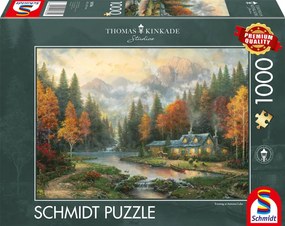 Schmidt puzzle THOMAS KINKADE: Jesenný večer pri jazere 1000 dielikov