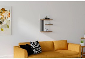 Asir Nástenná polica NEZMA 60x40 cm biela/hnedá/čierna 835PUQ1647
