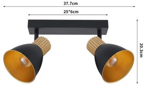 Brilagi - Bodové svietidlo ODENSE 2xE14/10W/230V kaučukovník/čierna