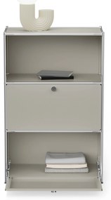 Komoda Kovová komoda »CN3« s výklopnými priečinkami, svetlosivá