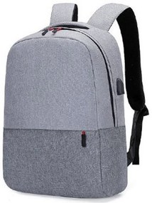 Sivý športový ruksak s USB portom