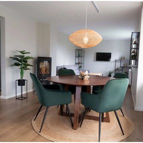 Tmavozelené čalúnené jedálenské kreslá v súprave 2 ks Harbo – House Nordic
