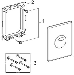 GROHE 38862000 - splachovacie tlačidlo SKATE 156 × 197 mm lesklý chróm