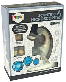 LEAN TOYS Detský vzdelávací mikroskop biely