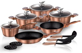 Nepriľnavá sada hrncov 15 ks, Rose Gold BerlingerHaus
