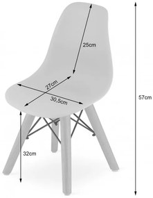 Jedálenská stolička ZUBI - biela ( hnedé nohy)