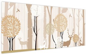 Obraz - Ilustrovaný les (120x50 cm)