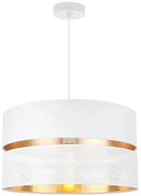 Závesné svietidlo Asti, 1x PVC/biele textilné tienidlo, (fi 40cm), g, w