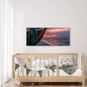 Obraz loďky na brehu (120x50 cm)