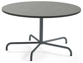 Stôl PLURAL, Ø 1300x720 mm, linoleum - tmavošedá, antracit
