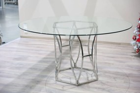 Strieborný moderný jedálenský stôl 150cm 75cm