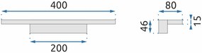 Toolight Toolight, LED nástenná lampa nad zrkadlo 40cm 7W, 560lm, APP839-1W, čierna, OSW-06664