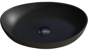 Cerano Gaia, umývadlo na dosku z liateho mramoru 555x350x140 mm, čierna matná, CER-CER-WB12B