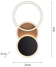 Leuchten Direkt 14116-78 -LED Stropné svietidlo SEVENT LED/25,5W/230V čierna/hnedá