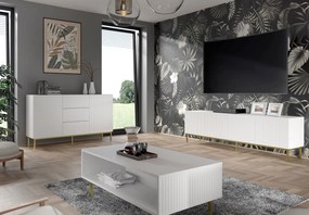 TV skrinka/stolík 3D 150 Rowanna (biela + čierna). Akcia -19%. Vlastná spoľahlivá doprava až k Vám domov. 1125011