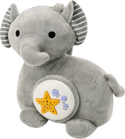 LEAN Toys Plyšový sloní projektor Spiaci slon Grey Hugs Stars Melodies