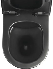 WC kombi Jungborn FLORIEL ONE 64 bez splachovacieho kruhu vč. WC dosky SWN321 (MATT BLACK)