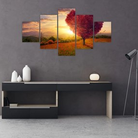 Obraz stromu v tvare srdca (125x70 cm), 40 ďalších rozmerov
