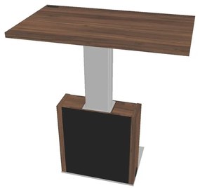 Výškovo nastaviteľný rokovací stôl Verno+ S 120 x 70 cm, orech / čierna