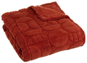 Deka z mikroplyšu v tehlovej farbe 130x160 cm Mid Century – Casa Selección