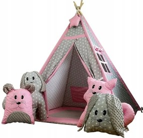 Detský stan TEEPEE (TÍPÍ) EXCLUSIVE s doplnkami - SVETLORUŽOVÝ