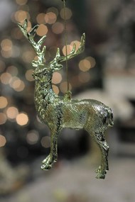 LUX zlatá závesná vianočná ozdoba jeleň 15cm