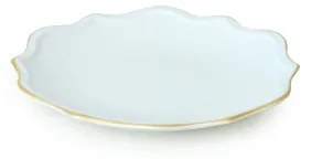 Jedálenská súprava 24 ks, biela/zlatá, kamenina