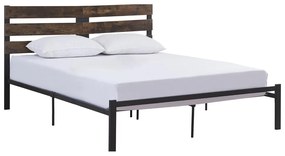 Manželská posteľ 160 cm Acabarian (čierna + dub rustikal) (s roštom). Vlastná spoľahlivá doprava až k Vám domov. 1116232