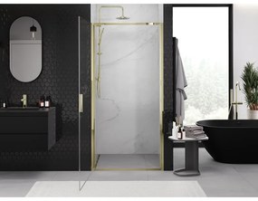 Mexen Exo, výklopné sprchové dvere 85 cm, číre sklo, zlatá, 817-085-000-50-00
