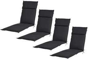 Livarno home Polstrovaná podložka na kreslo Houston, antracitová, 4 kusy  (800008800)