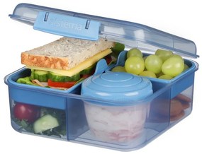 Box na desiatu/obed, 6 priehradiek SISTEMA 1,25 l - mix farieb Farba škatuliek SISTEMA: Modrá