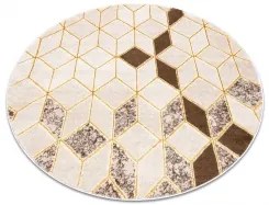styldomova Krémovo-béžový štruktúrovaný koberec kruh FEME B400