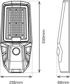 LED stmievateľná pouličná lampa so senzorom a solárnym panelom KOBRA 400 W / 24 000 mAh IP65 antracit + diaľkové ovládanie