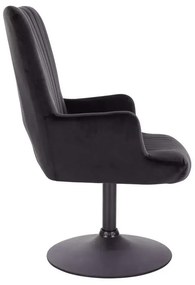 LuxuryForm DESIGN Kreslo AMADEO VELUR na čiernom tanieri - čierne