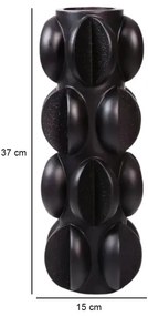 Váza 37x15 cm živica/matná čierna