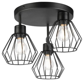 Prisadený luster AUDREY 3xE27/60W/230V čierna