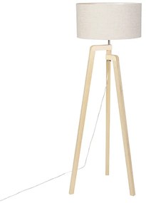 Stojaca lampa trojnožka drevená s tienidlom Pepper 50 cm - Puros