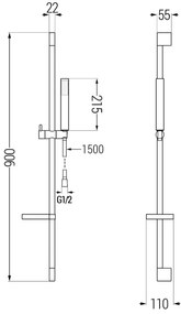 Mexen sprchový set DS77, čierna, 785774583-70