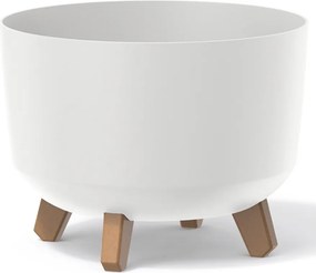 Plastový kvetináč na nožičkách DGRL350 33,9 cm - biela