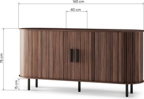 Komoda Gliss 160 cm orech tmavý