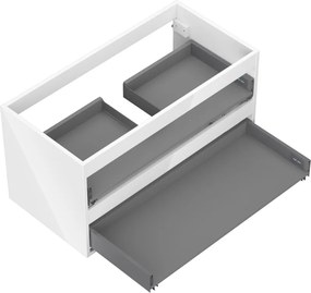 Mexen Box-A, závesná skrinka 90 cm, 2 zásuvky, biela lesklá, 91AX0-0900-470-2-00