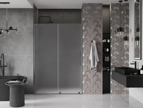 Mexen Velar, posuvné sprchové dvere do otvoru 150 cm, 8mm sklo námraza, grafit brúsený, 871-150-000-31-66