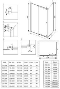 Deante Kerria Plus, posuvné sprchové dvere do otvoru 170x200 cm, 6mm číre sklo, čierny profil, DEA-KTSPN17P