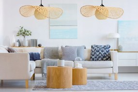 Stropné svietidlo BOHO hat - bambusové/čierne