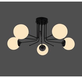 Čierne stropné svietidlo Squid Lighting Star, výška 34 cm