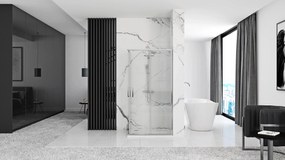 Rea Punto, sprchovací kút 90x90x190 cm, 5mm číre sklo, chrómový profil + biela sprchová vanička Savoy, KPL-K1007