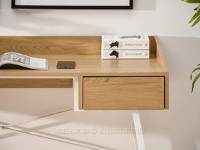 PC stolík Esko (dub + biela). Akcia -19%. Vlastná spoľahlivá doprava až k Vám domov. 1109750