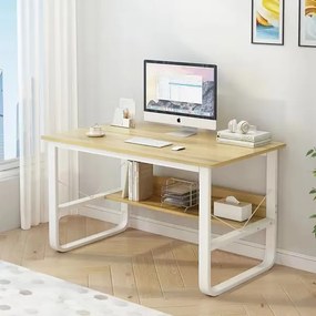 Písací stôl NARUTO, biela/javor