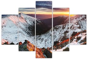 Obraz - Zimná horská panoráma (150x105 cm)
